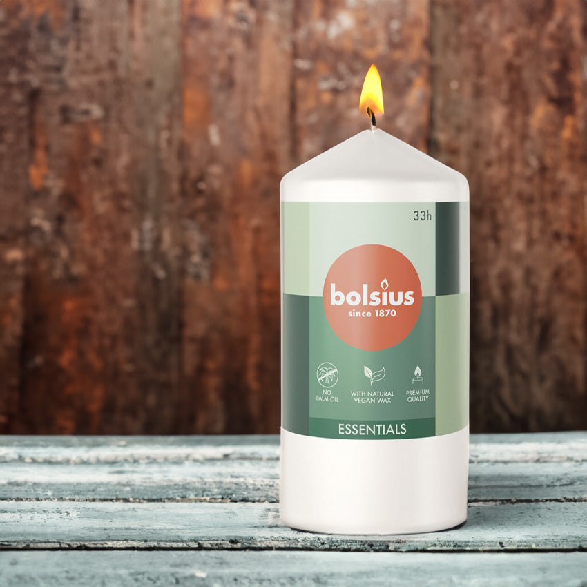 Vela Pilar Essentials 120X58mm Branca 33h