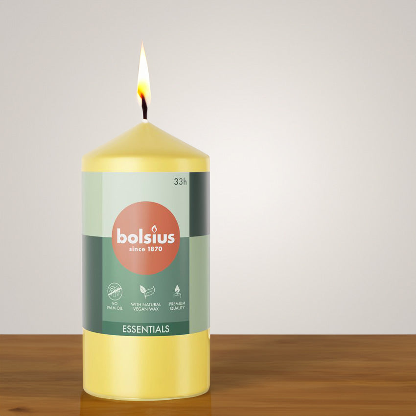 Vela Pilar Essentials 120X58mm Amarelo Sol 33h