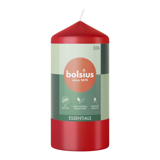 Vela Pilar Essentials 120X58mm Vermelho Delicado 33h