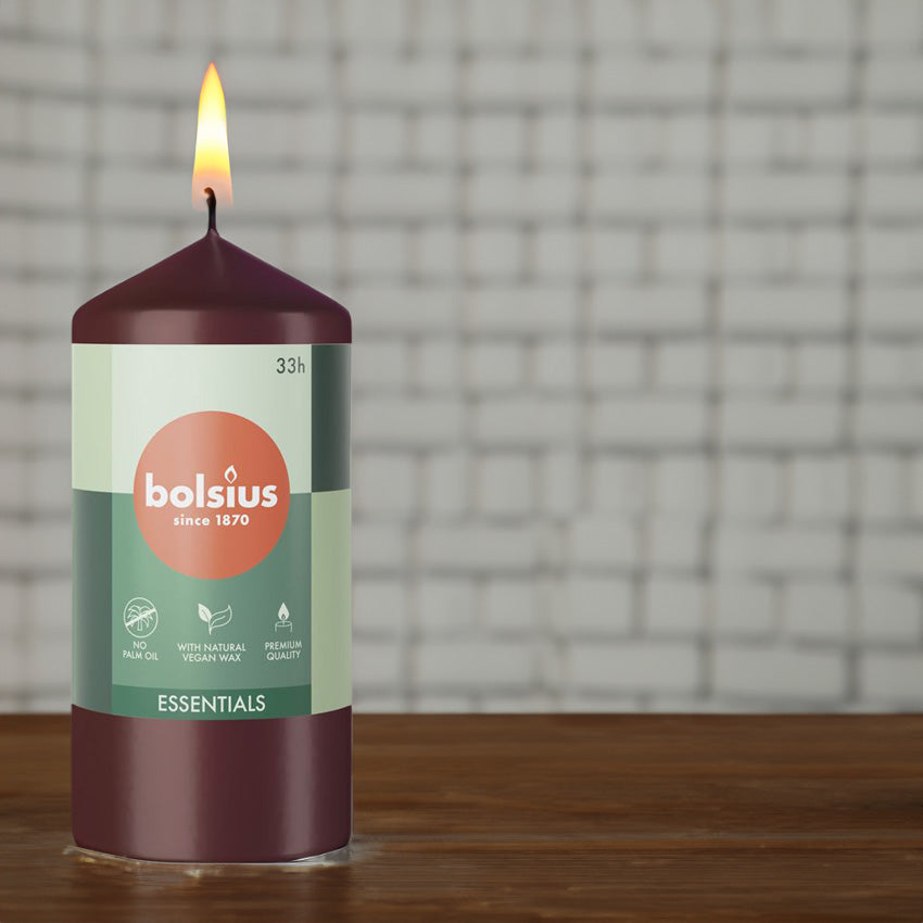 Vela Pilar Essentials 120X58mm Vermelho Veludo 33h