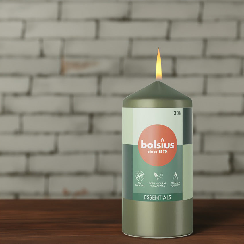 Vela Pilar Essentials 120X58mm Verde Seco 33h