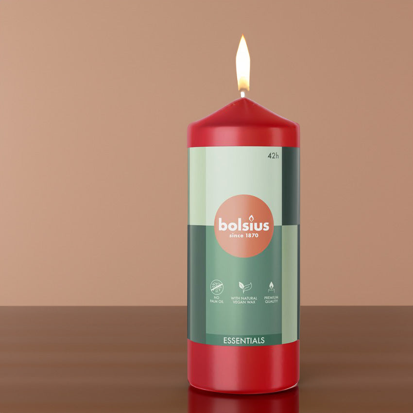 Vela Pilar Essentials 150X58mm Vermelho Delicado 42h