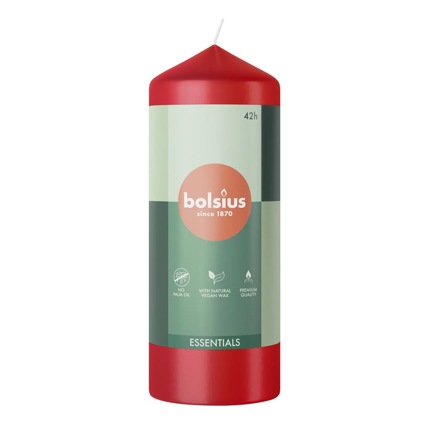 Vela Pilar Essentials 150X58mm Vermelho Delicado 42h
