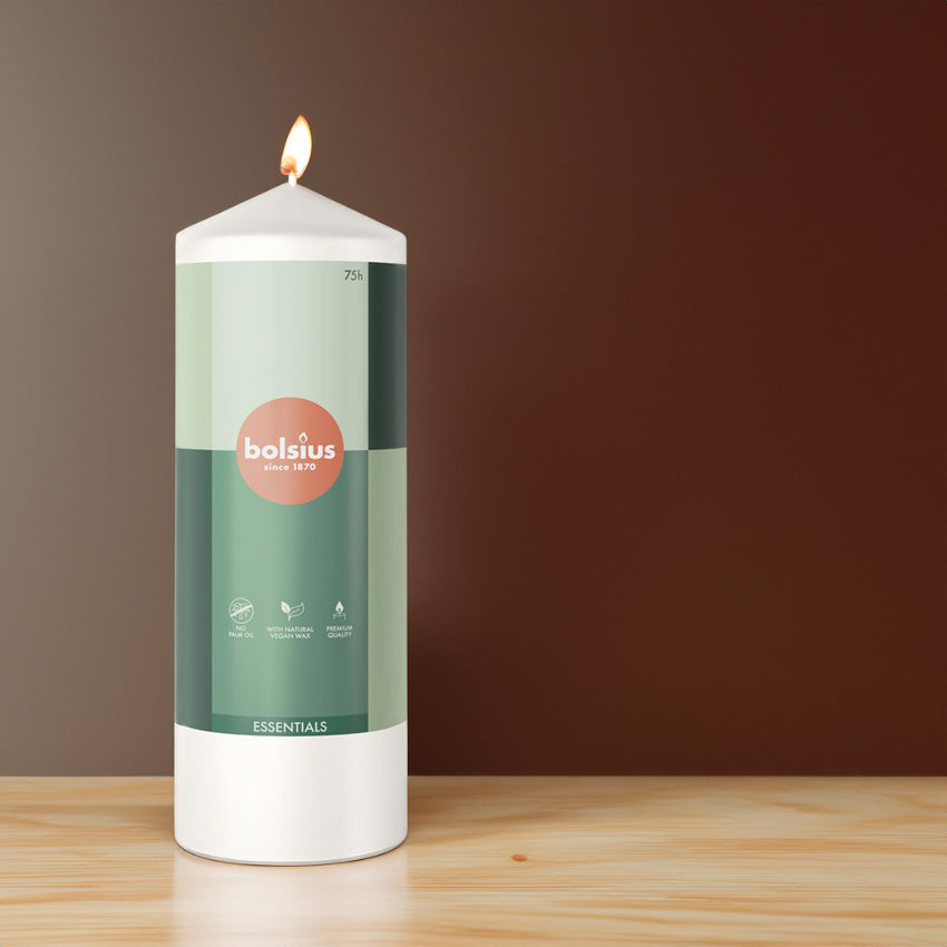 Vela Pilar Essentials 200X68mm Branca 75h