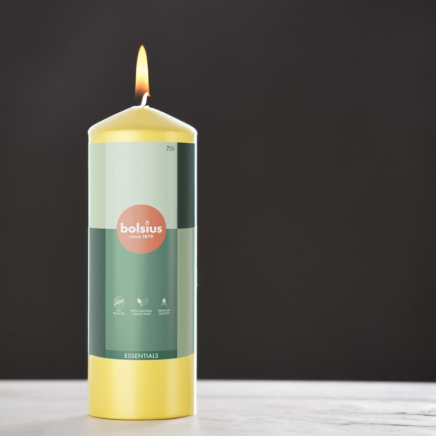 Vela Pilar Essentials 200X68mm Amarelo Sol 75h