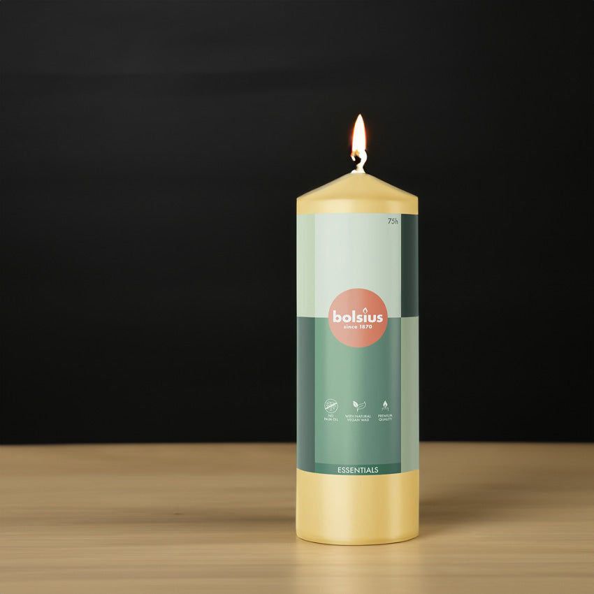 Vela Pilar Essentials 200X68mm Aveia Bege 75h