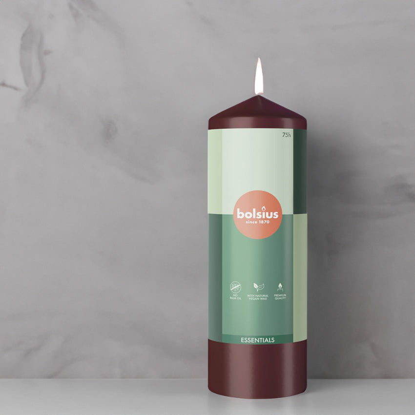 Vela Pilar Essentials 200X68mm Vermelho Veludo 75h