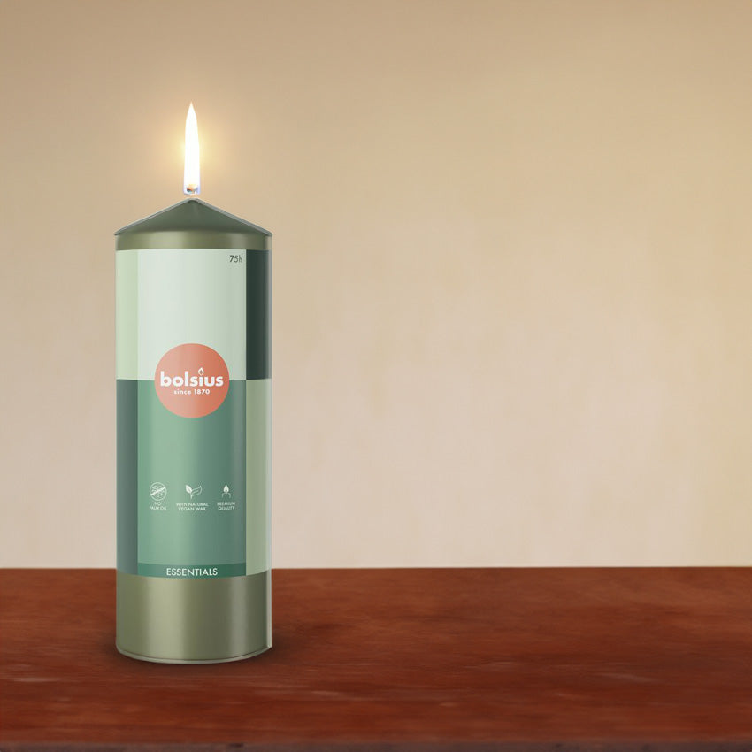 Vela Pilar Essentials 200X68mm Verde Seco 75h