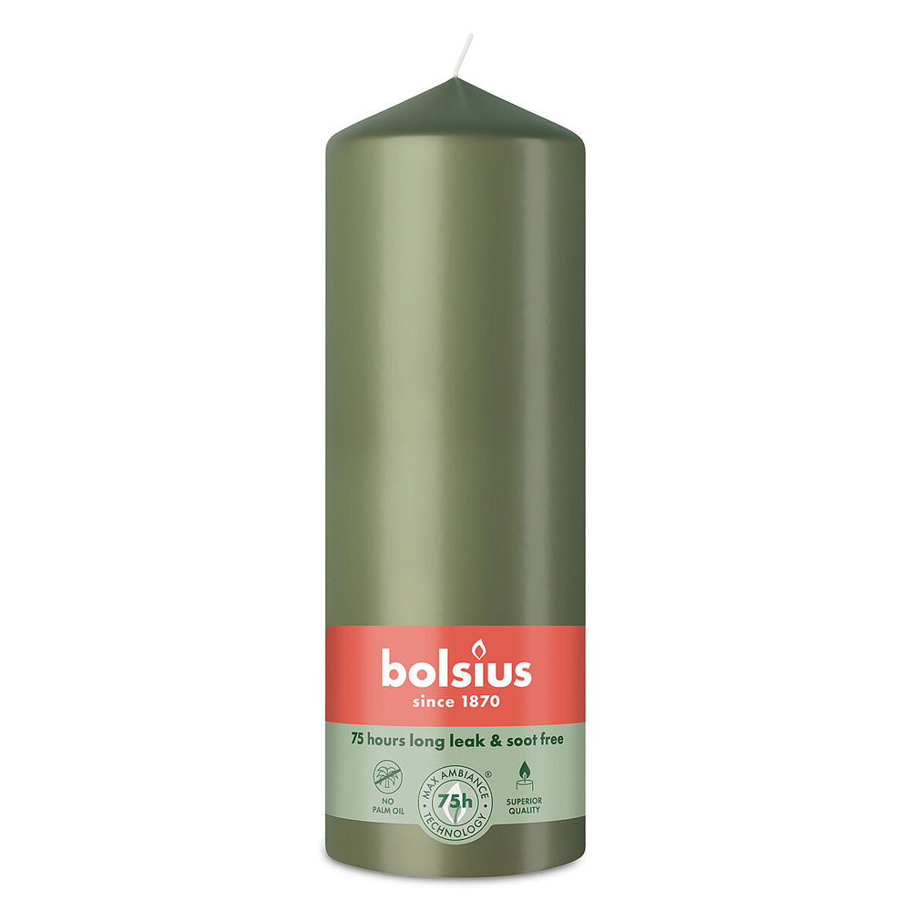 Vela Pilar 200x68mm Verde Seco 75h