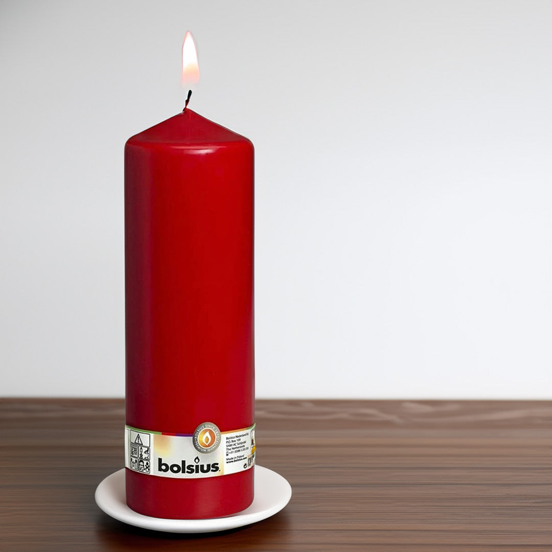 Vela Pilar 300x98mm vermelha 200h