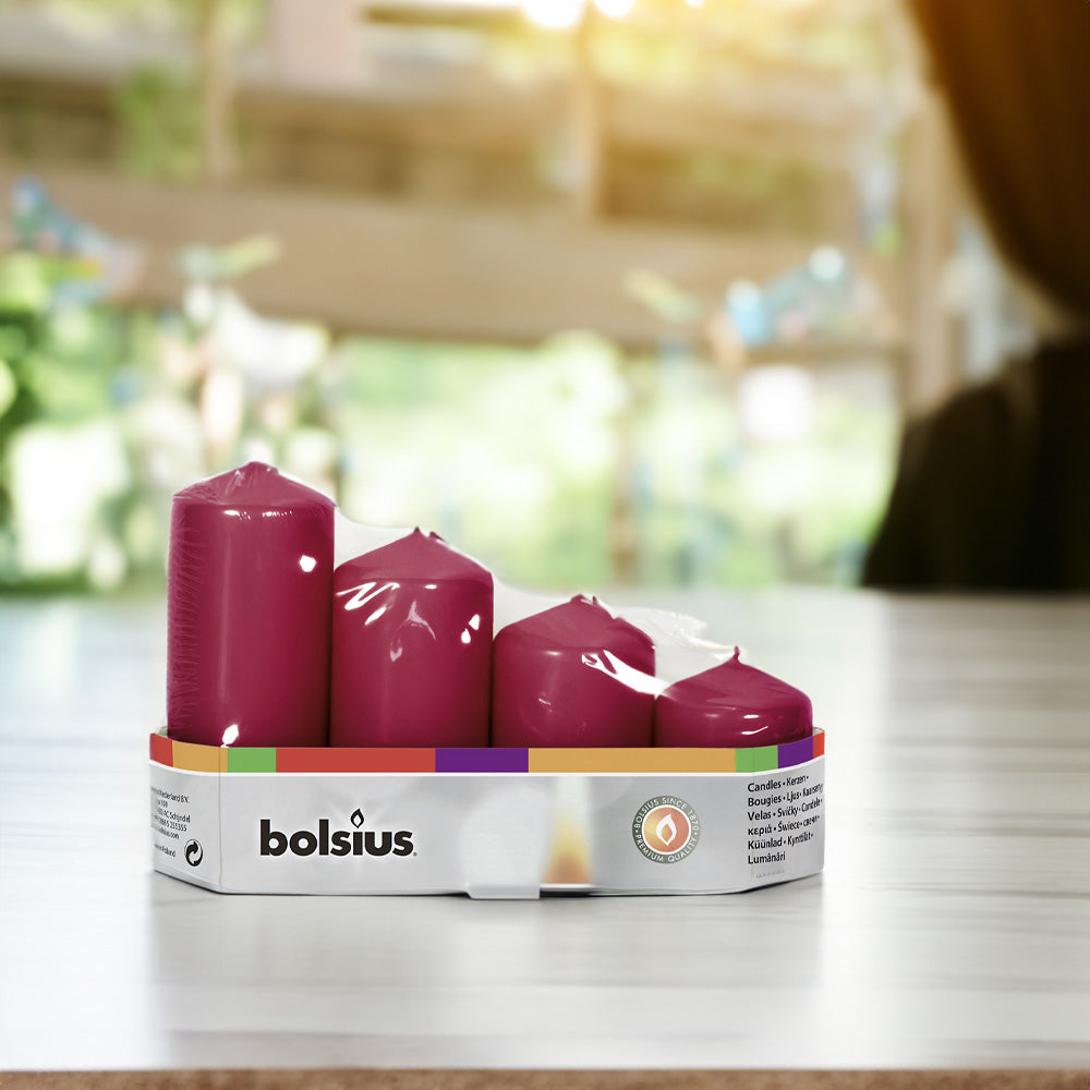 Vela Pilar 60/80/100/120mm Pack.4 Bordeaux 7,5h