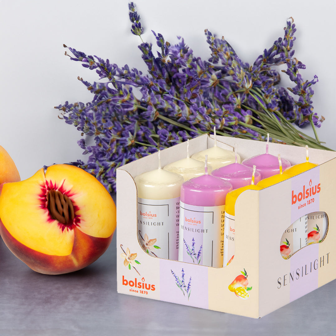 Vela Pilar Aromática 110x48mm Sortida Pack.9 20h