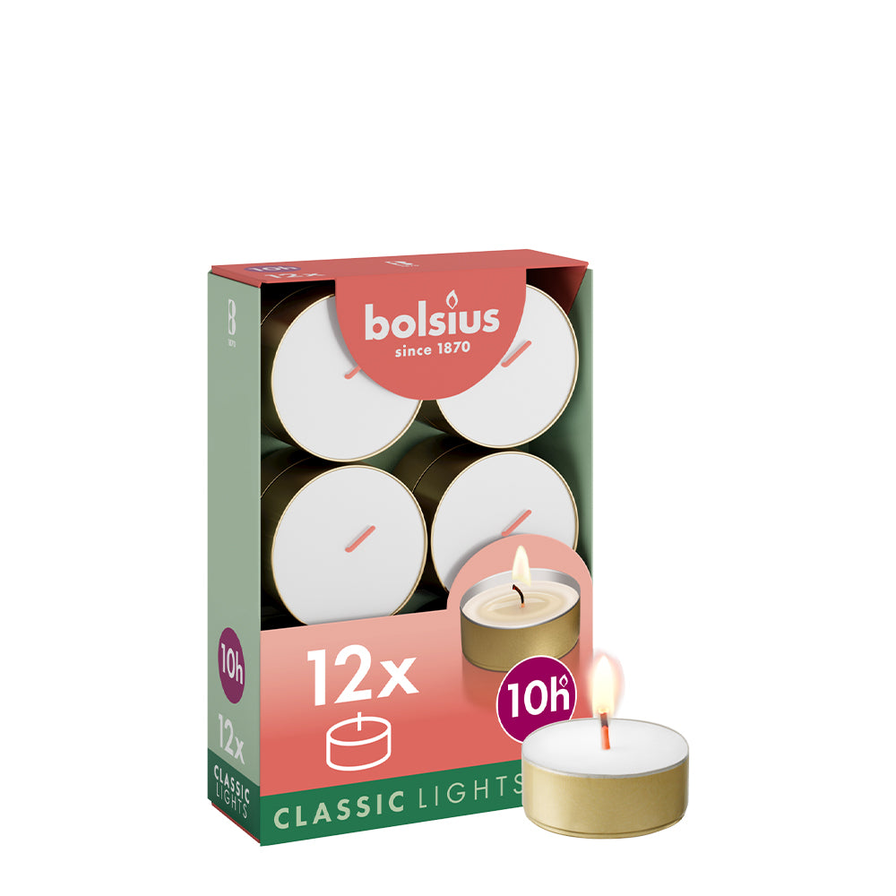 Vela Maxi Tealight Pack.12 Dourado 10h