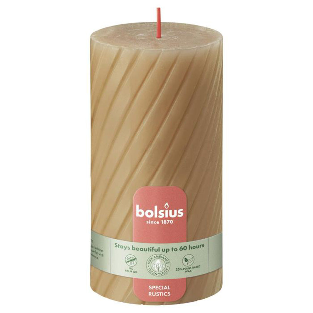 Vela Pilar Rústica Frisada 130x68mm Beje 60h