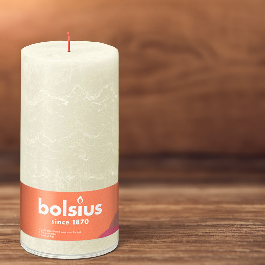 Vela Pilar Rústica 200x100mm Pérola Suave 125h