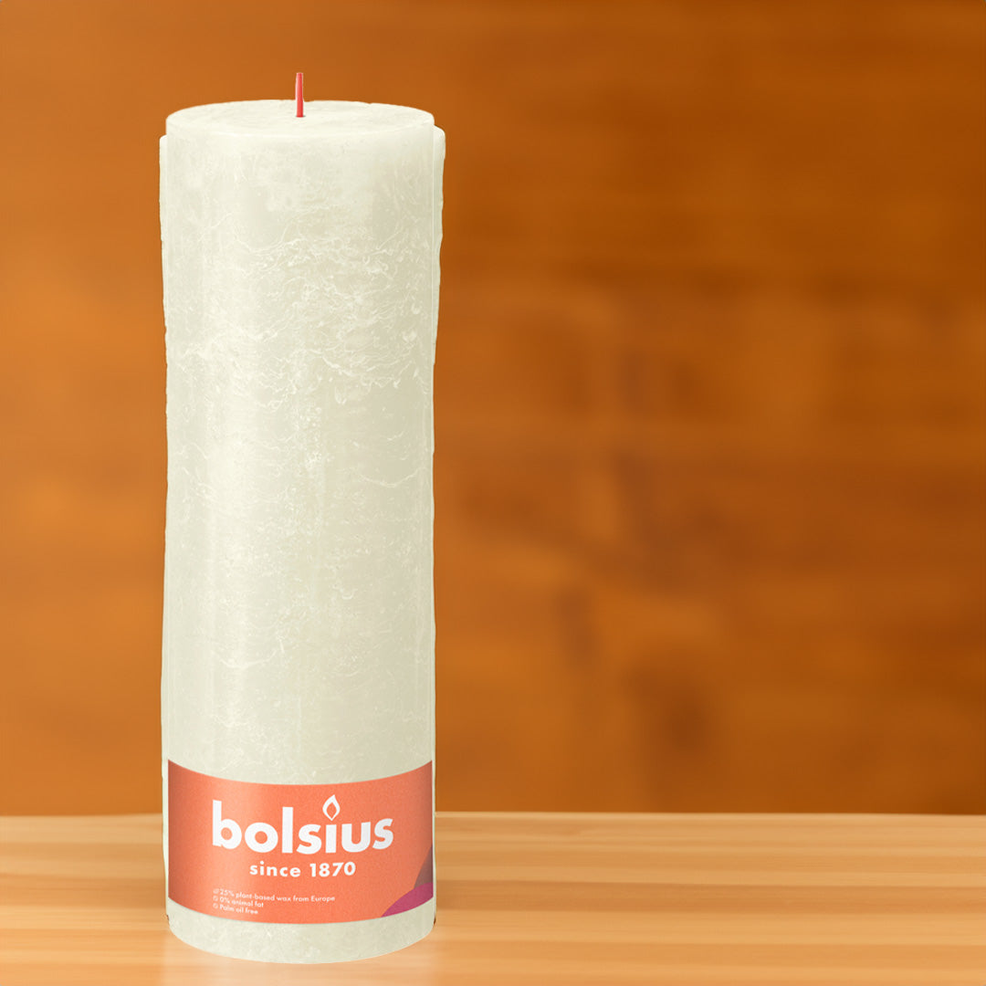 Vela Pilar Rústica 300x100mm Pérola Suave 200h