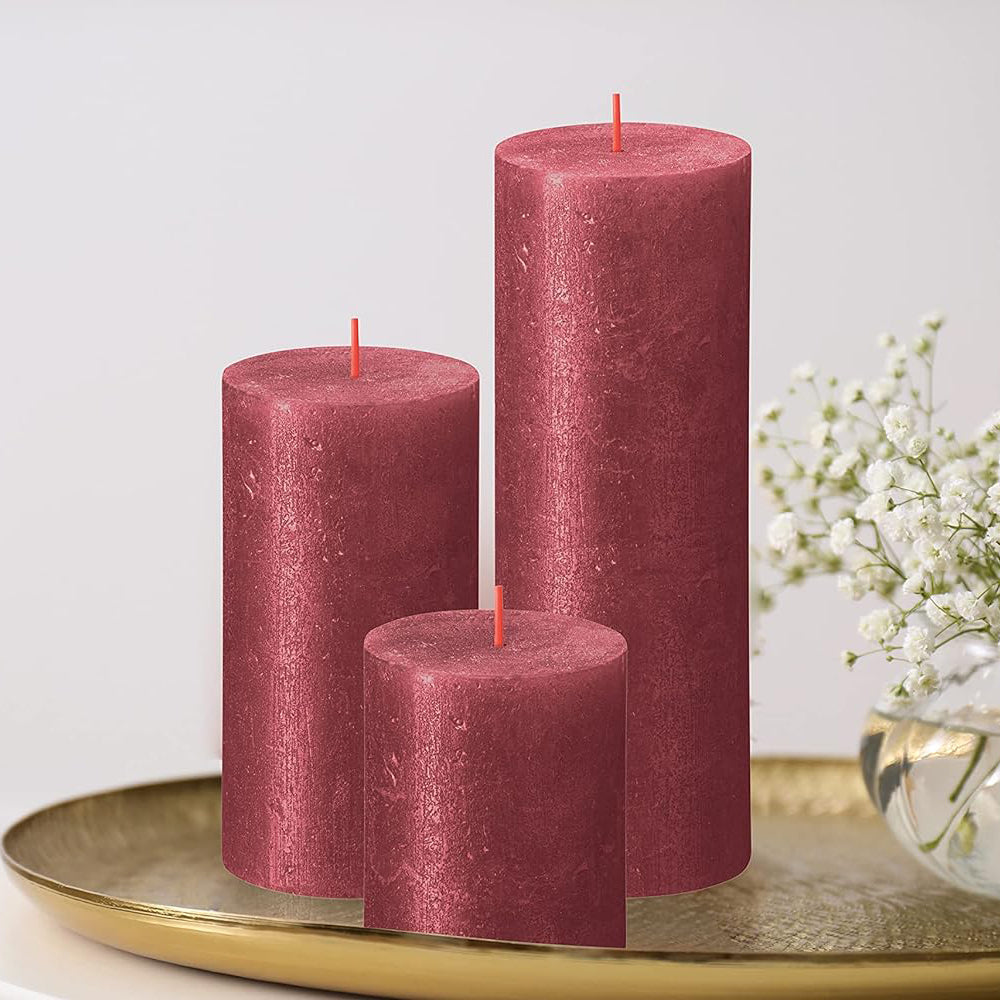 Vela Pilar Shimmer 80x68mm Vermelha 35h
