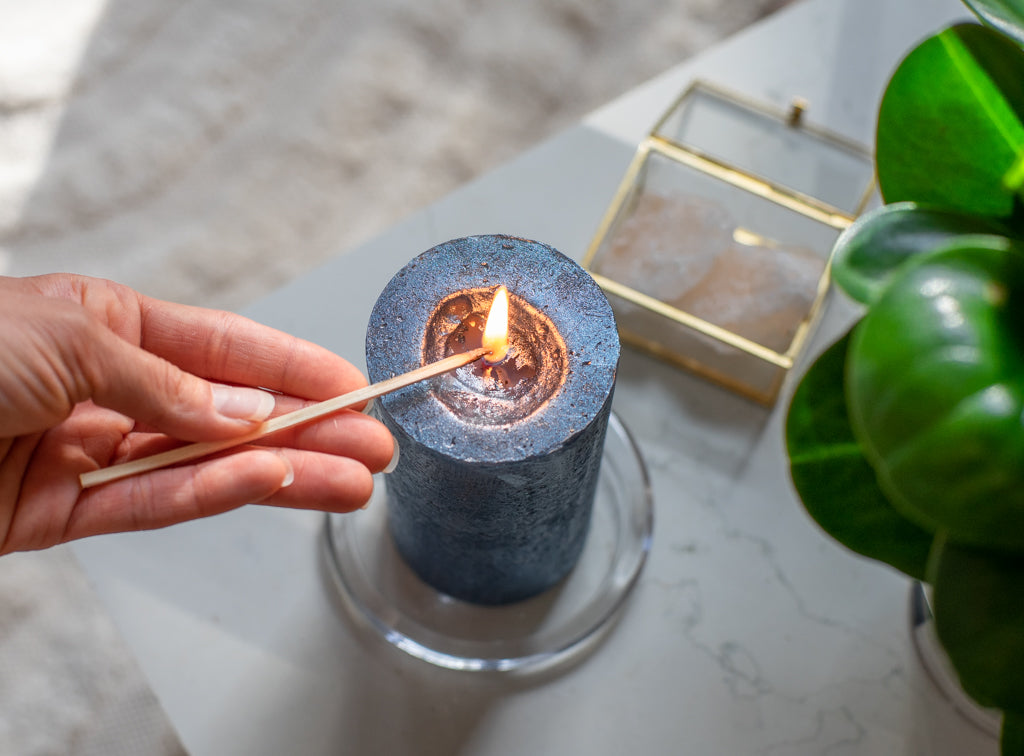 Vela Pilar Shimmer 80x68mm Azul 35h