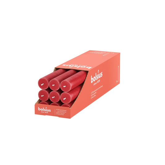 Vela Cónica Rústica 270x23mm Pack. 9 Vermelho Delicado 13h