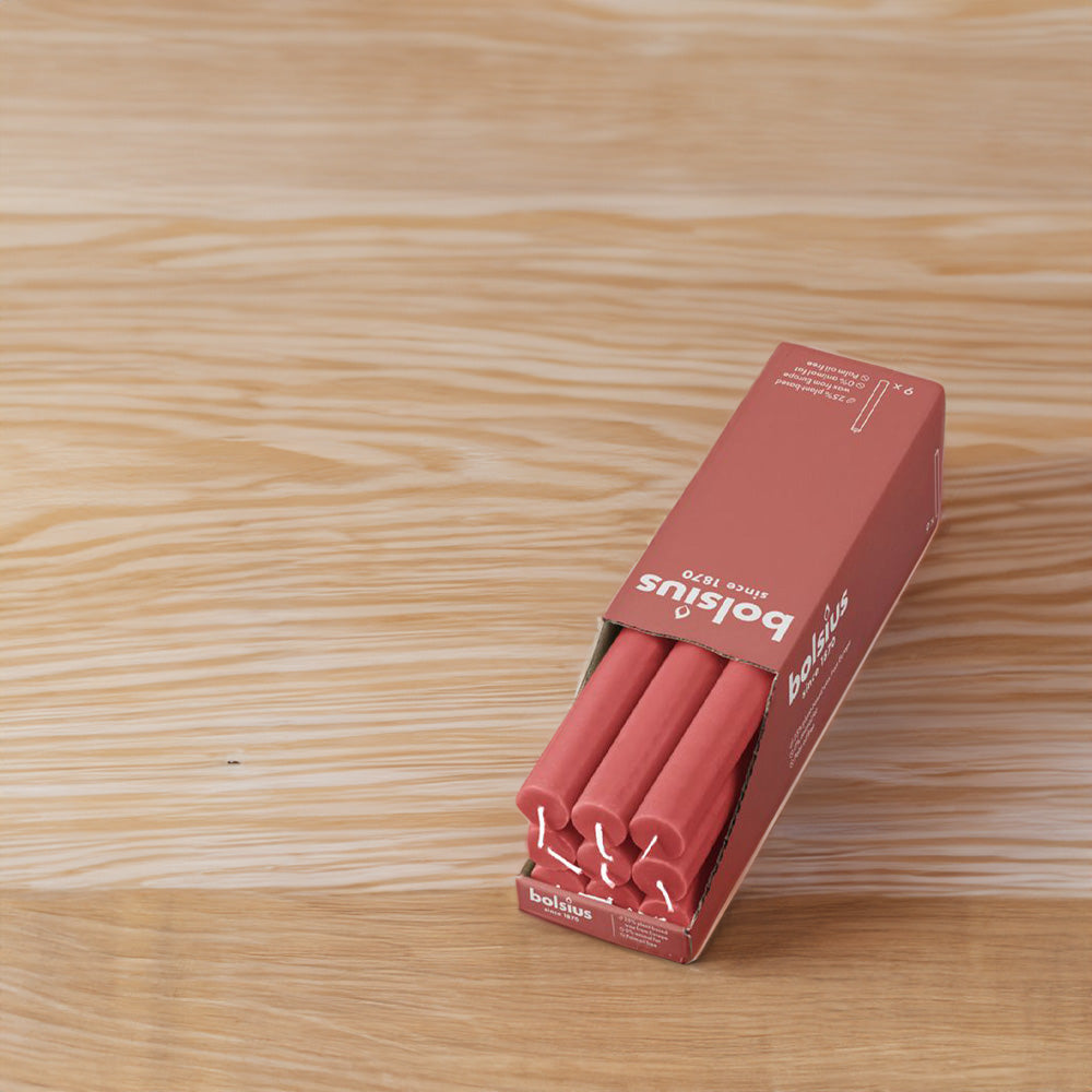 Vela Cónica Rústica 270x23mm Pack.9 Flor Rosa 13h