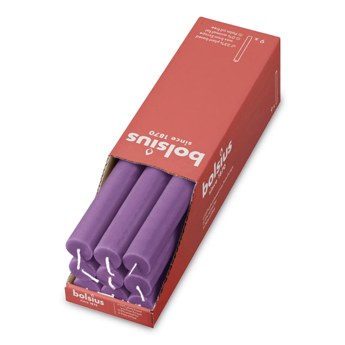 Vela Cónica Rústica 270x23mm Pack.9 Violeta 13h