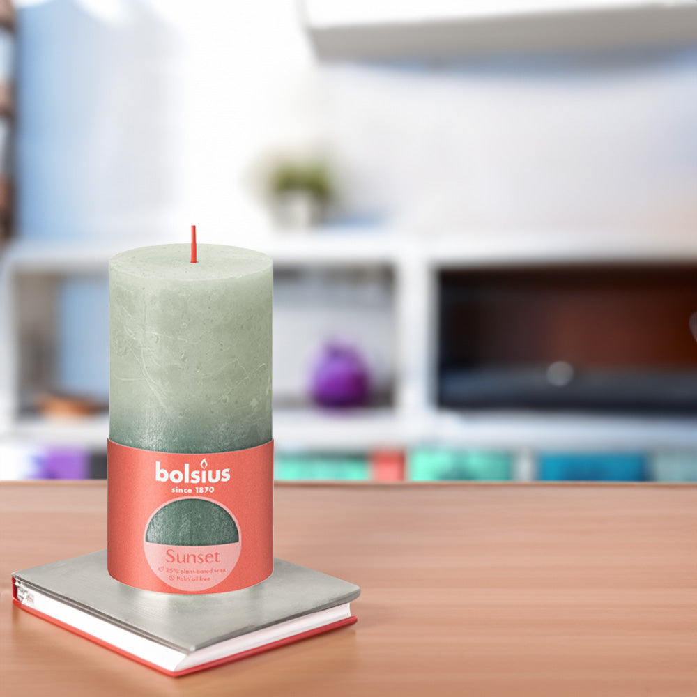 Vela Pilar Rústica Sunset 130x68mm Verde Nebuloso 60h