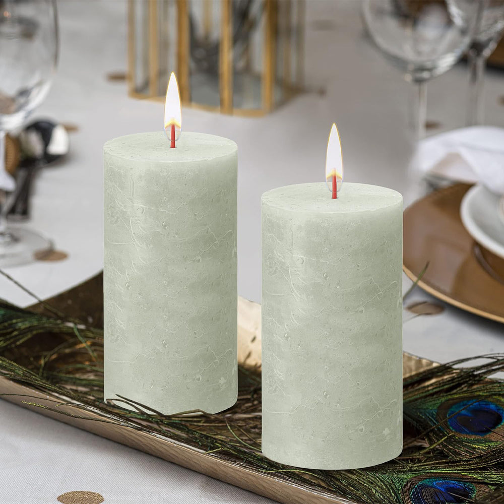 Vela Pilar Rústica 100x50mm Verde Jade 30h