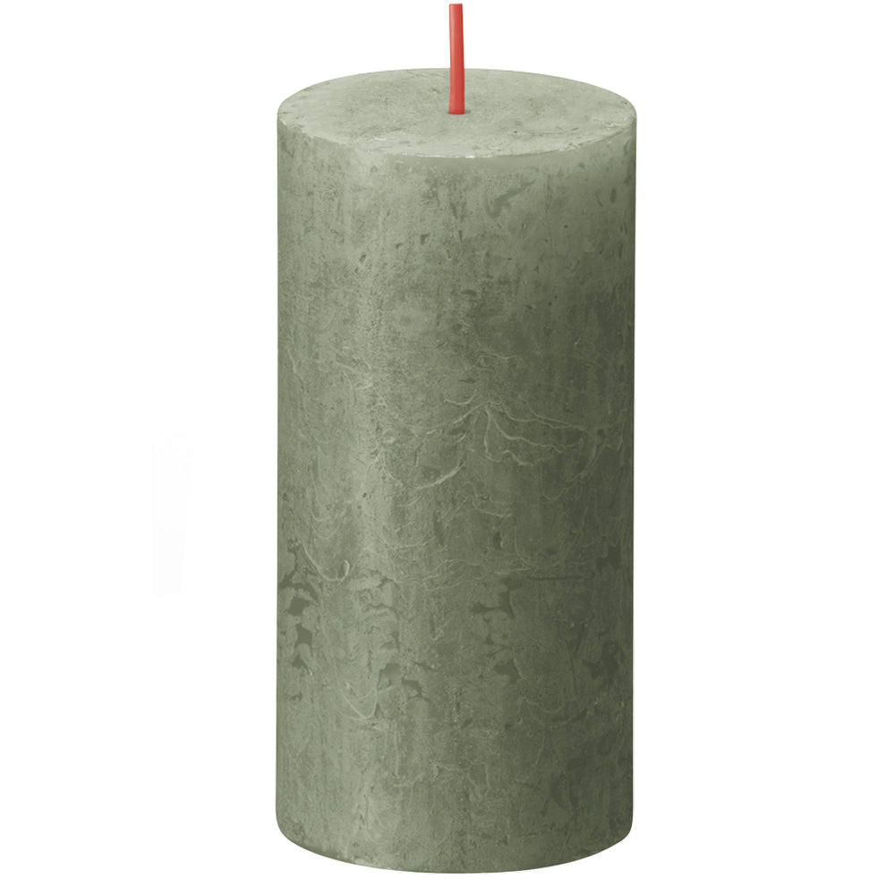 Vela Pilar Rústica 100x50mm Verde Seco 30h