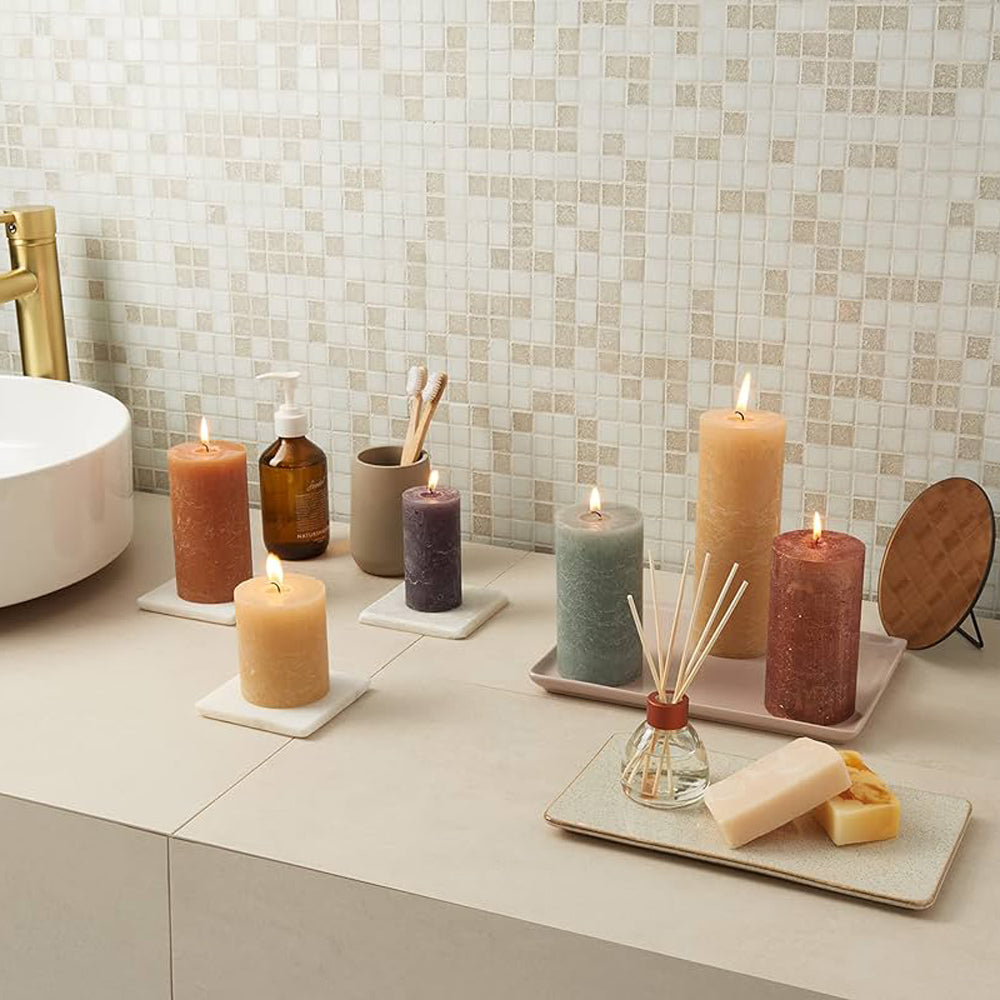 Vela Pilar Rústica 100x50mm Verde Seco 30h