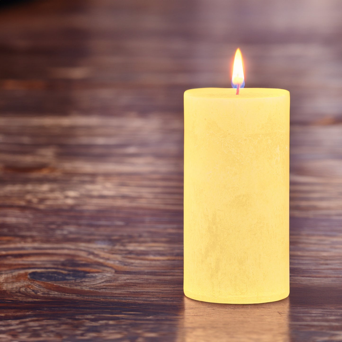 Vela Pilar Rústica 130x68mm Amarela Sol 60h