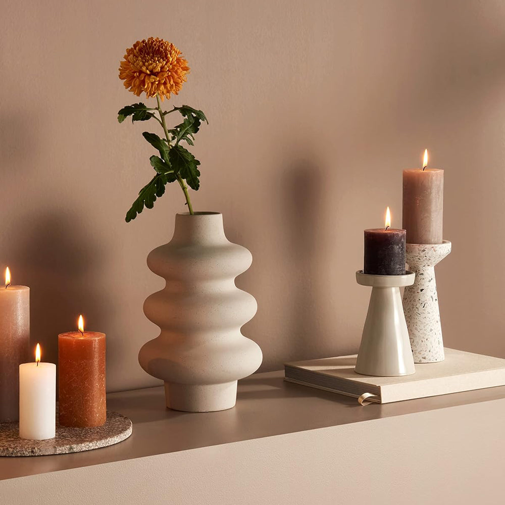 Vela Pilar Rústica 100x100mm Cinza Escuro 62h