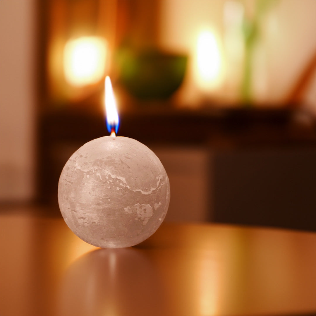 Vela Bola Grande Rústica 145mm Caramelo 90h