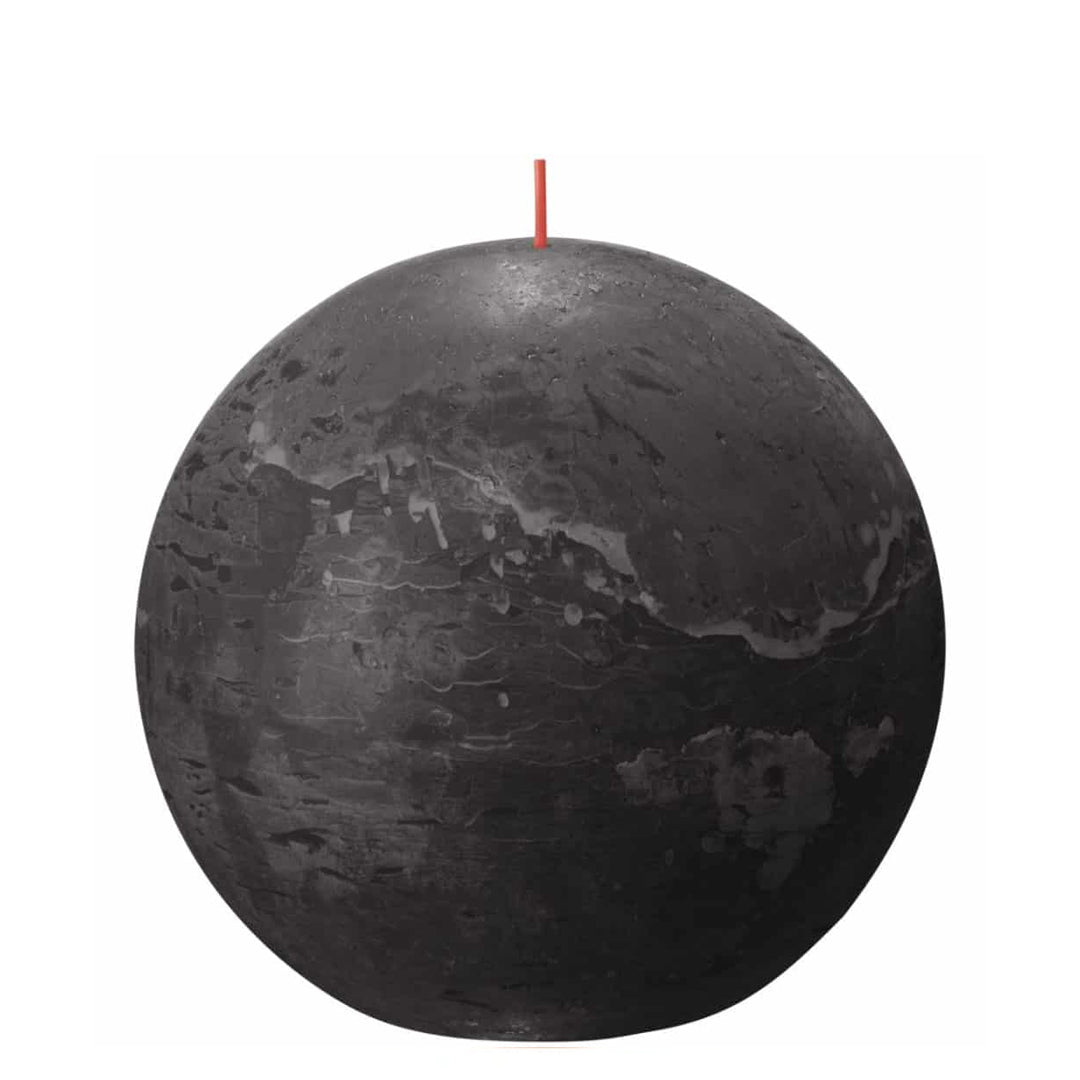 Vela Bola Grande Rústica 145mm Cinza Escuro 90h