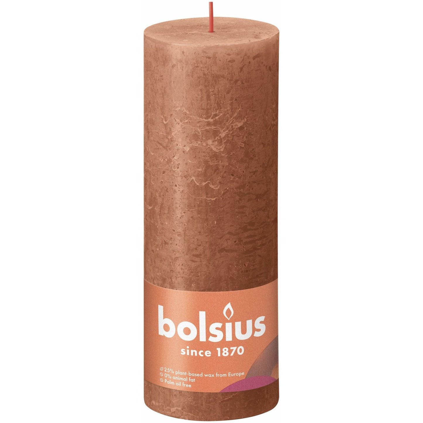 Vela Pilar Rústica 190x68mm Rosa Ferrugem 85h