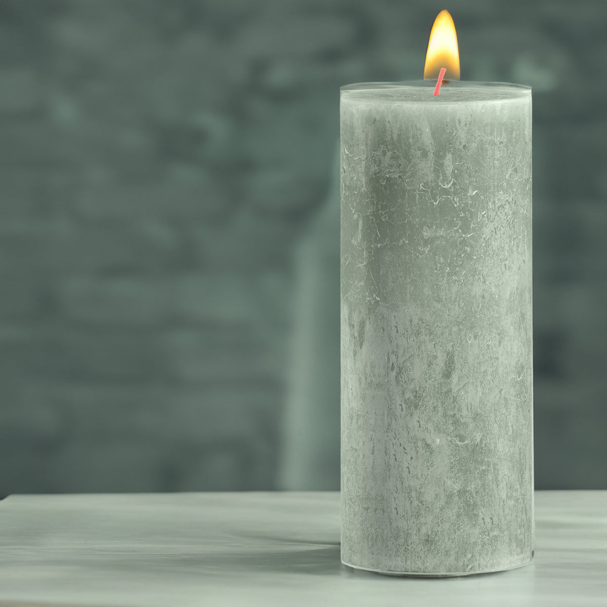 Vela Pilar Rústica 190x68mm Verde Jade 85h