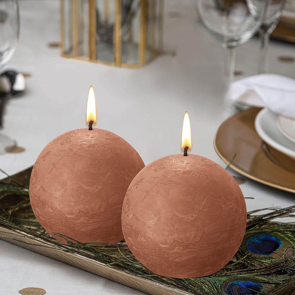 Vela Bola Rústica 76mm Rosa Ferrugem 25h