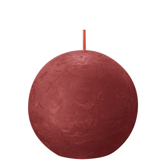 Vela Bola Rústica 76mm Vermelha Delicada 25h