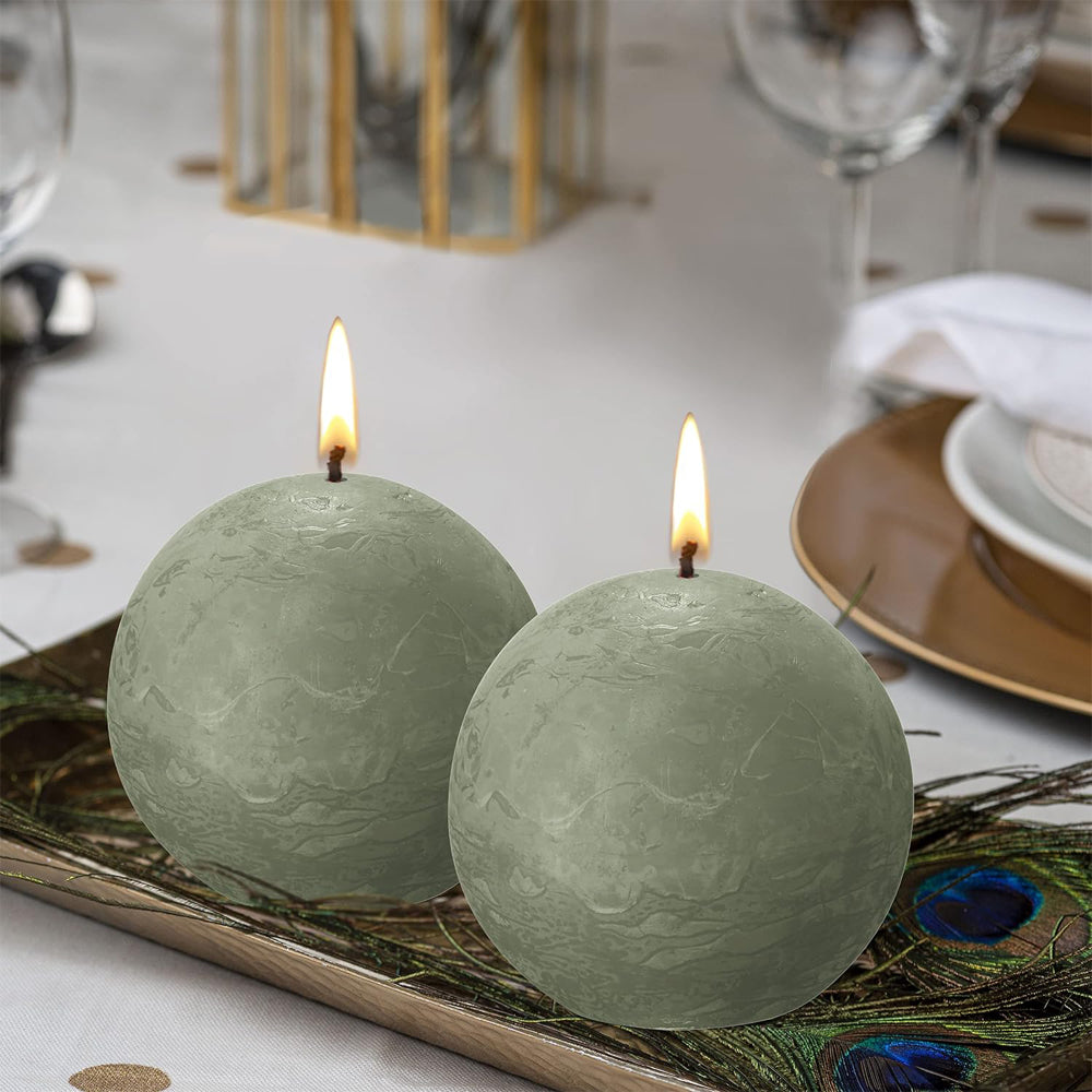 Vela Bola Rústica 76mm Verde Seco 25h