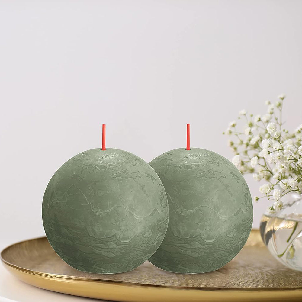 Vela Bola Rústica 76mm Verde Seco 25h