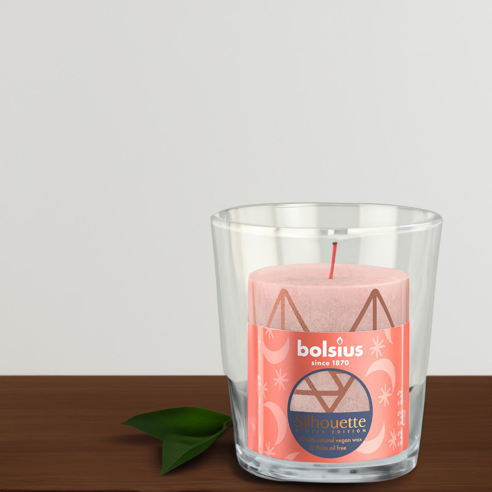 Vela Pilar Rústica Natal 80x68mm Rosa Enevoado 35h