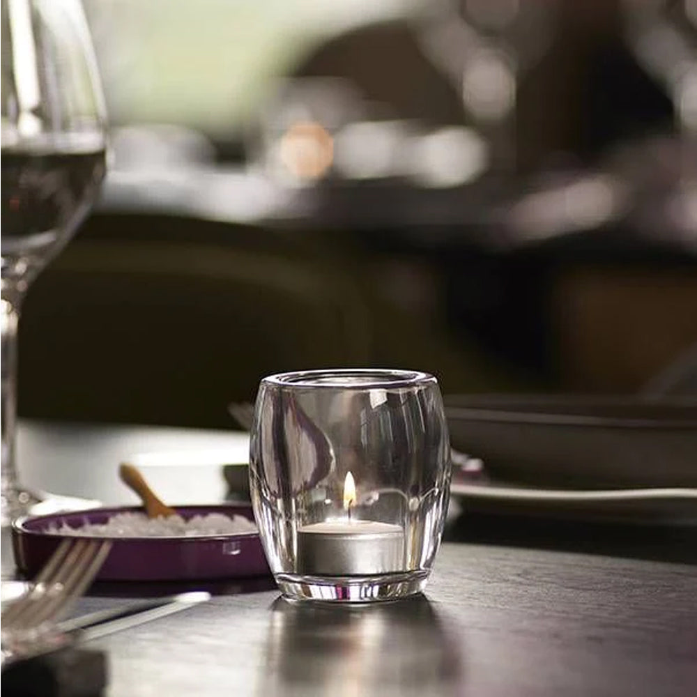 Porta Velas Vidro Oval 77x72mm Transparente Pack.6