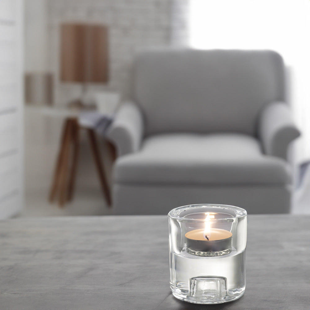 Porta Velas Vidro Redondo 2 em 1 64x59mm Transparente