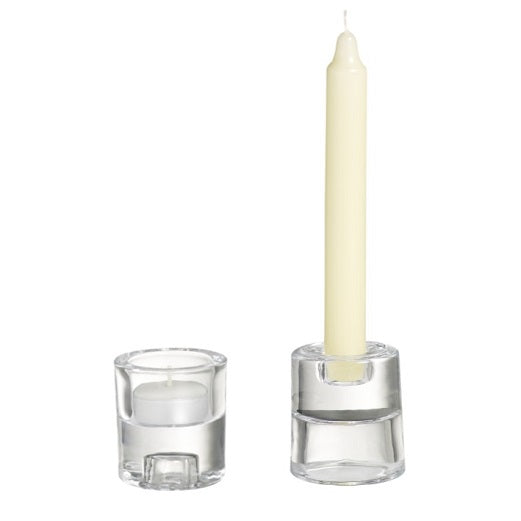 Porta Velas Vidro Redondo 2 em 1 65x61mm Transparente