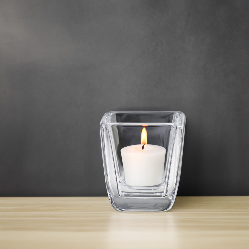 Porta Velas Vidro Quadrado 65x58mm Transparente