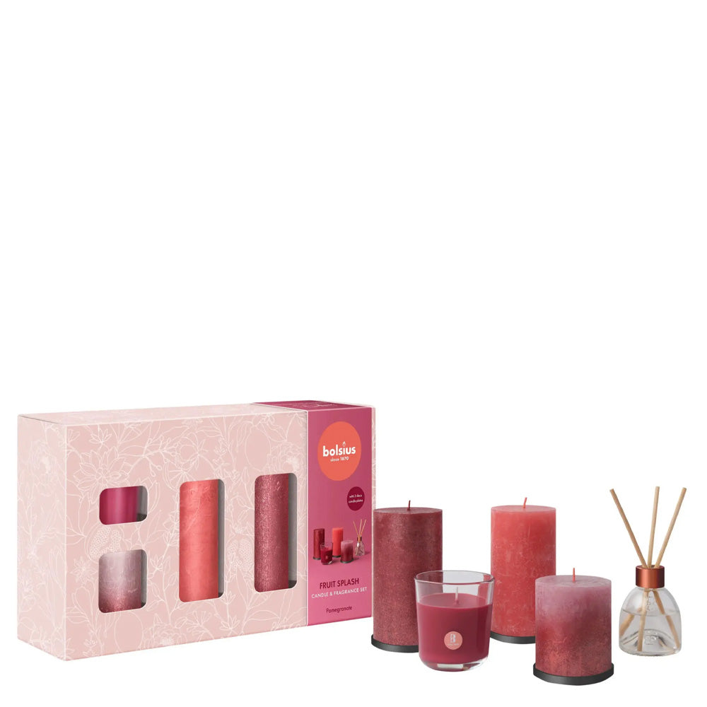 Pack Bolsius Salpicos Fruta - Velas Rústicas e Fragância Romã