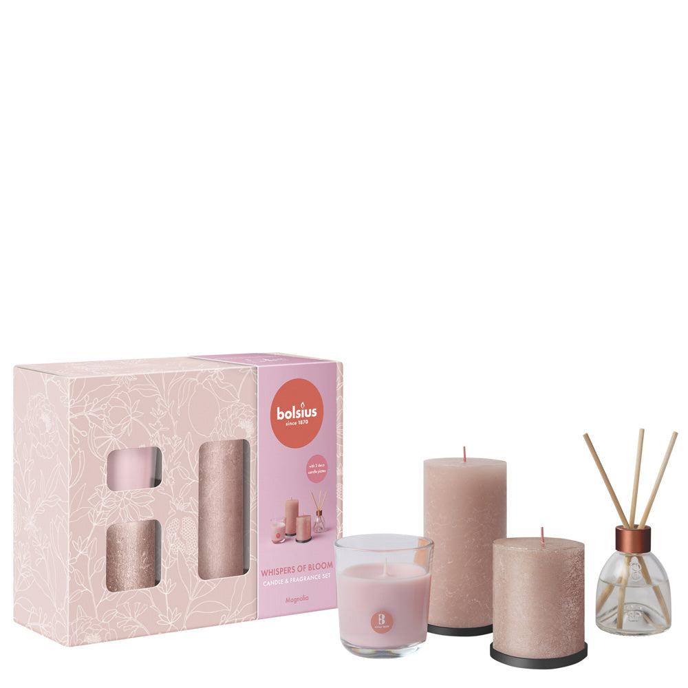 Pack Natal Bolsius Suave Florescer - Velas Rústicas e Fragância Magnólia