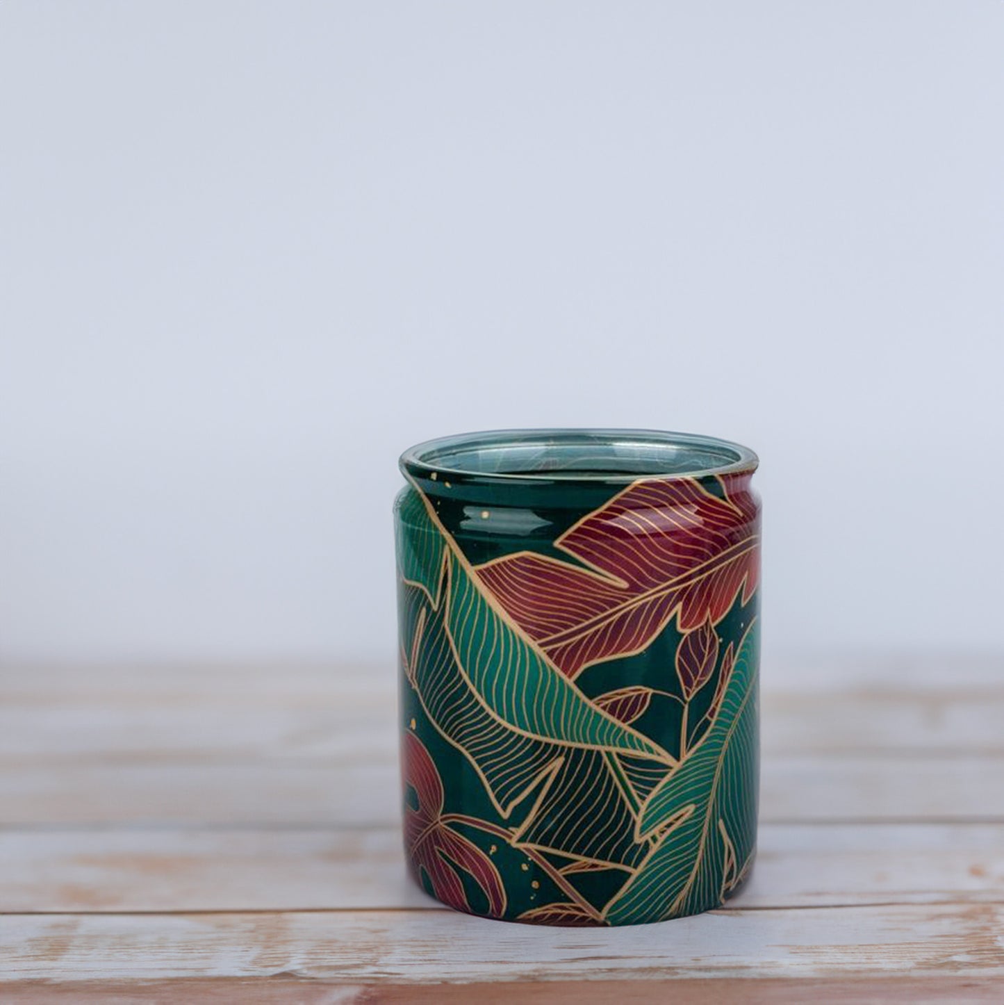Vela Copo Aromático 82x68mm Folhas Verdes 20h