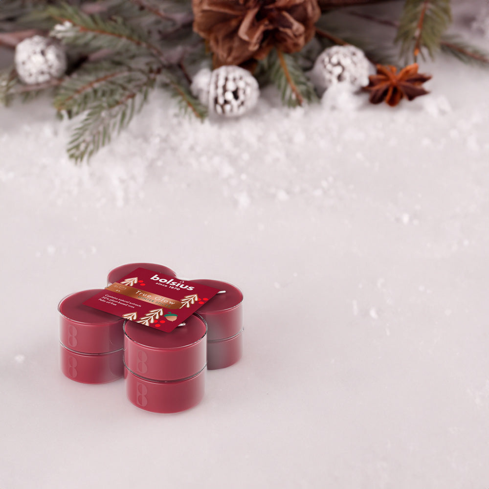 Vela Maxi Tealight Aromático Pack.8 Especiarias Inverno e Vinho Tinto 8h