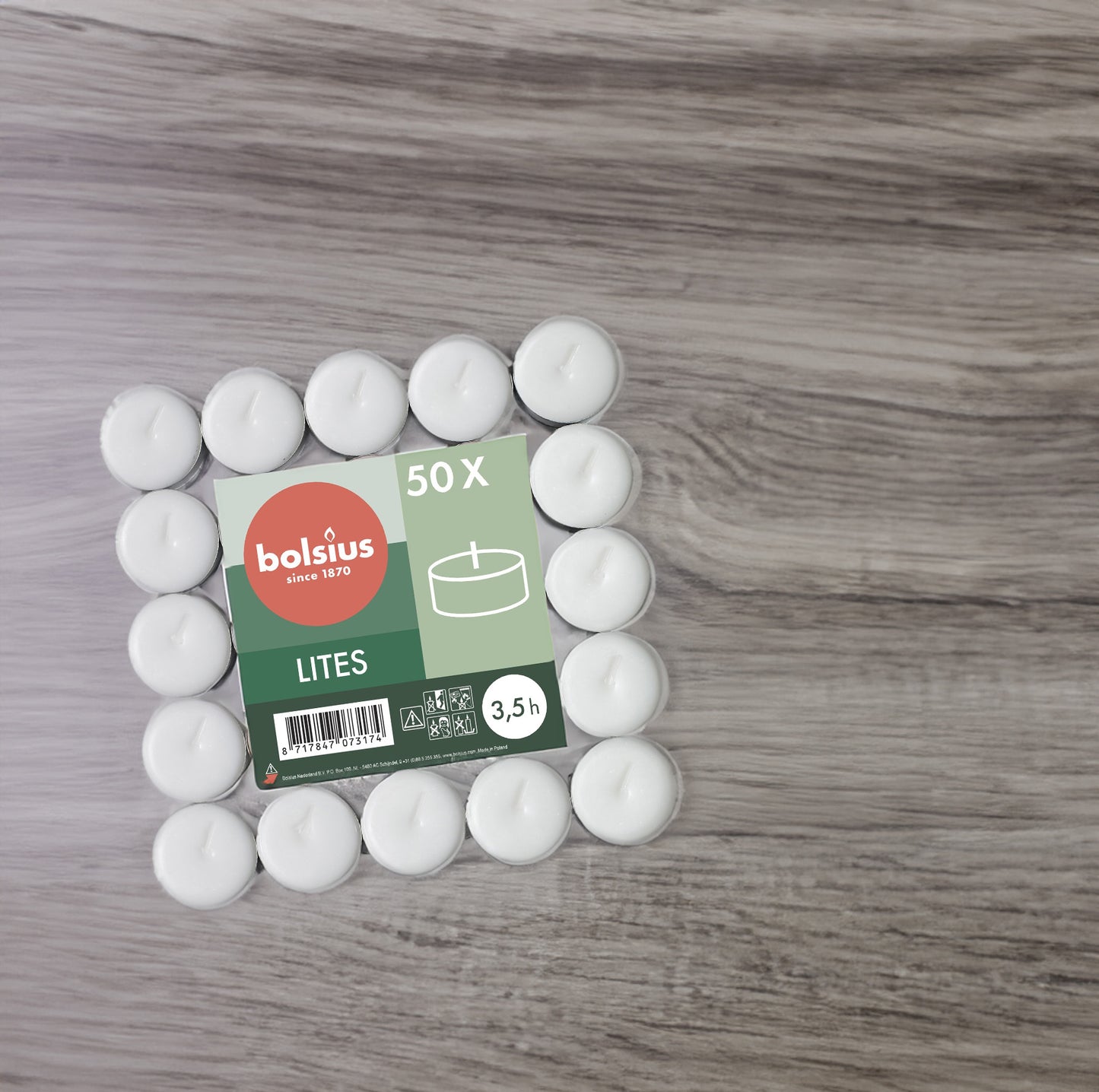 Vela Tealight Pack.50 Tabuleiro 3,5h