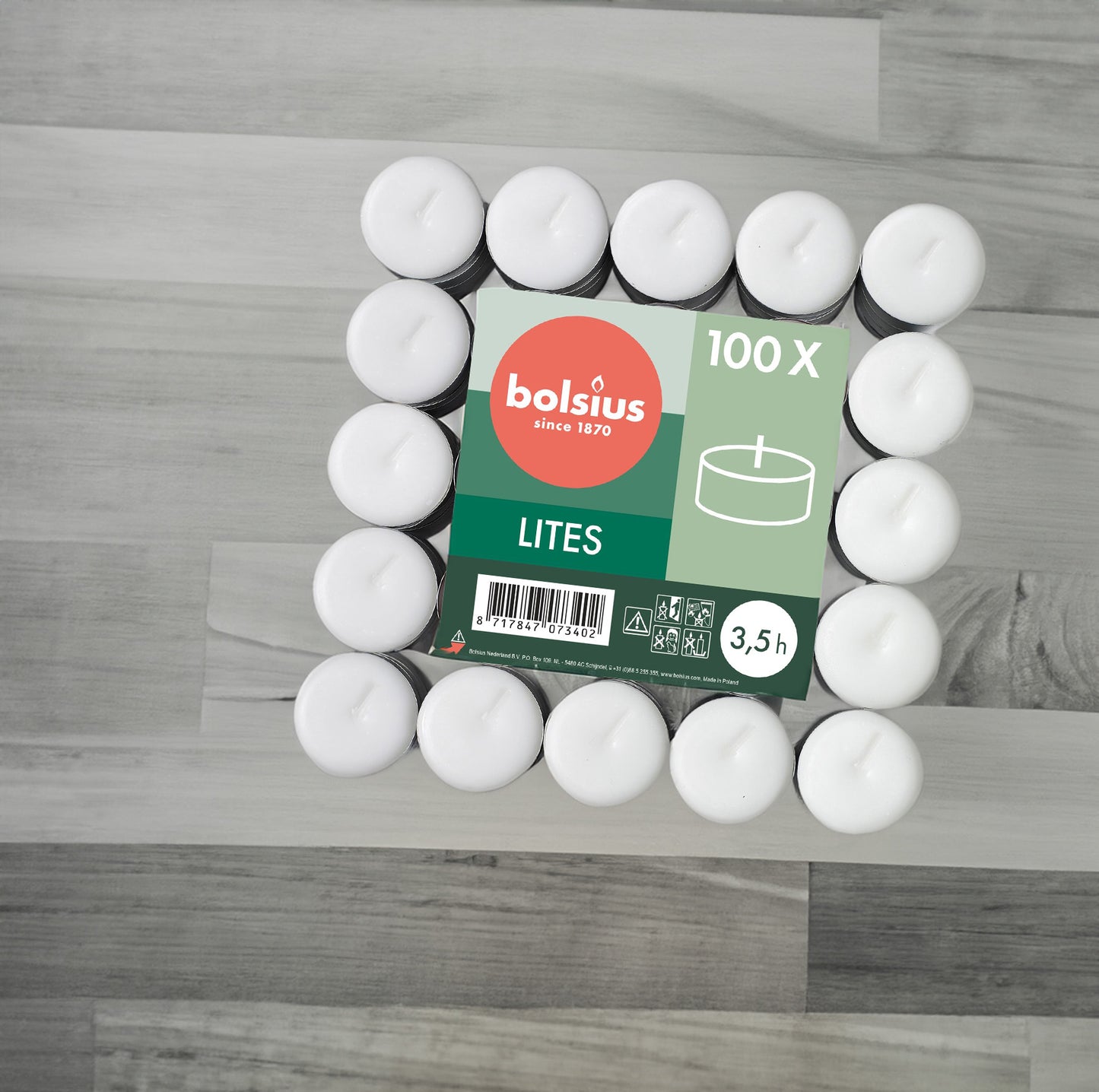 Vela Tealight Pack.100 Tabuleiro 3,5h